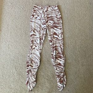 Shein brown and white marbles trousers - size small (US-4) - scrunchy ankles